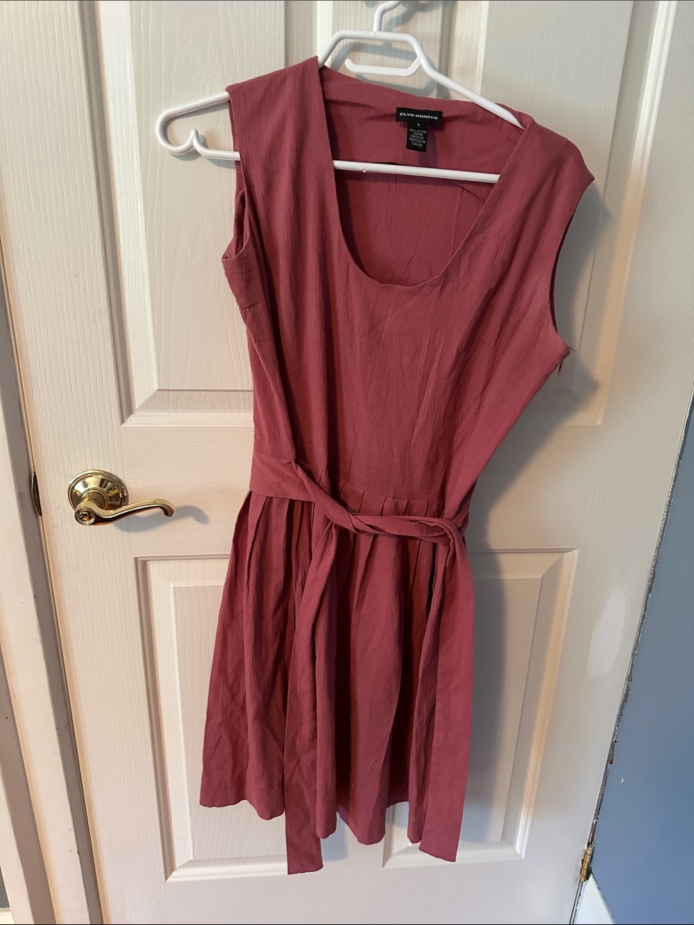 Club Monaco Rose Sleeveless Belted Scoop-Neck Dress